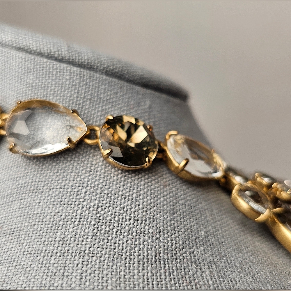 [J. Crew] Smokey Crystal Drop Bib Bumble Bee Statement Necklace - Picture 9 of 16